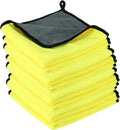 uxcell 8 Pcs 500gsm Microfiber Towels for Cars, 15.7 x 15.7 Inch Car Drying Towel Drying Towels Car Detailing Extra Large Super Absorbent Towel for SUV Truck Home, Gray Yellow