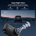 Avylet 4K/2.5K+1080P Dash Cam Front and Rear, 5G WiFi APP Dash Camera for Cars with 64GB Card, ADAS Lane Assist, 2.7”IPS Screen, Parking Mode, External GPS Module, Night Vision, G-Sensor