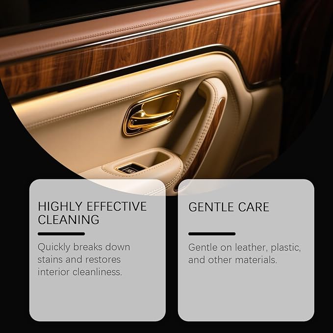Car Interior Cleaner Spray, Deep Polishing Cleaner Interior Detailer for Leather, Rubber, Plastic, Dashboards Seats, Easy Application for Daily Vehicle Care (2Pcs)