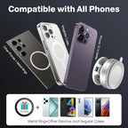 Jikasho Vacuum Magnetic Car Phone Holder for Magsafe, Hands-Free 360° Adjustable Suction Cup Phone Mount for Car/Gym/Mirror/Smooth Surface, Compatible with iPhone & Android (White)