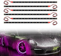 6 PCS 15 LED Strip Underbody Light, 1Ft 12V Waterproof Car Led Interior Exterior Strip Light with 6 Inch Wire, Waterproof Car Underglow Lights Motorcycles Golf Cart Boat Decoration (Pink)