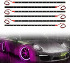 6 PCS 15 LED Strip Underbody Light, 1Ft 12V Waterproof Car Led Interior Exterior Strip Light with 6 Inch Wire, Waterproof Car Underglow Lights Motorcycles Golf Cart Boat Decoration (Pink)