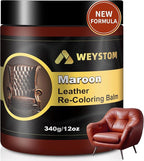 Leather Recoloring Balm, 12oz Large Size Leather Dye, Color Restorer, Scratch Repair, Furniture & Couch Restorer Kit, Repair Kit for Furniture(Maroon)