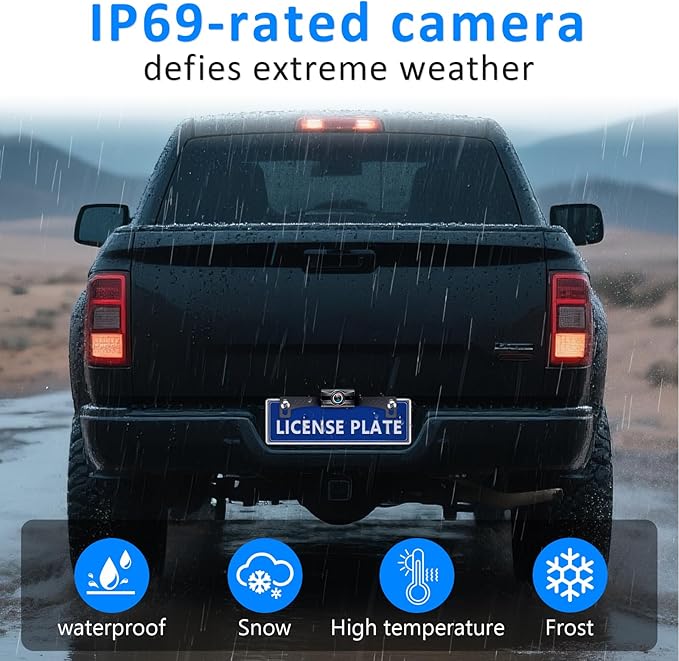 HD 1080P Wireless Backup Camera for Trucks - 7 Inch Monitor with Backup Camera for Pickups Trucks, Cars, SUVs - Color Night Vision, 2 Channels, Easy Install for Towing & Parking