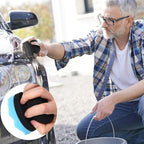 6 Pcs Tire Hex Grip Dressing Applicator Washable Tire Shine Applicator Dressing Pad Car Detailing Foam Sponge Reusable Tire Cleaner Sponge for No Slip Tire (Black, Red, Blue, 3.15 Inch Diameter)
