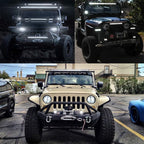 AUXTINGS 18 inch 252W LED Light Bar Triple Row Spot Flood Combo Beam Off Road Lights Waterproof Work Light with Wiring Harness for Jeep Trucks SUV ATV UTV Boat Lights, 12V 24V