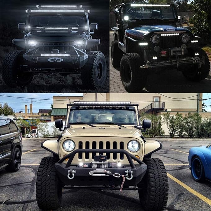 AUXTINGS 18 inch 252W LED Light Bar Triple Row Spot Flood Combo Beam Off Road Lights Waterproof Work Light with Wiring Harness for Jeep Trucks SUV ATV UTV Boat Lights, 12V 24V