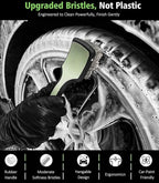 YeewayVeh 4PCS Car Wheel Cleaning Kit, 360° Bendable Wheel Brush with Premium Boar Hair Detailing Brush | Microfiber Scratch-Free Wheel and Tire Brush Kit for Cleaning Wheels,Tires