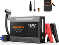 WOLFBOX 2000A Jump Starter with Air Compressor, 37Wh Car Battery Jumper Starter Portable (up to 5L Gas Engine) with 150PSI Tire Inflator, 12V Jump Box with Jumper Cables, Boost, LED Light