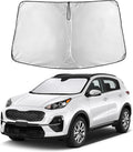 EcoNour Windshield Sunshade Compatible for Kia Sportage 2017-2020 2021 2022, Sun Visor for Front Windshield & Window Sun Shade Cover, UV Heat Blocker & Protector, Car Accessories