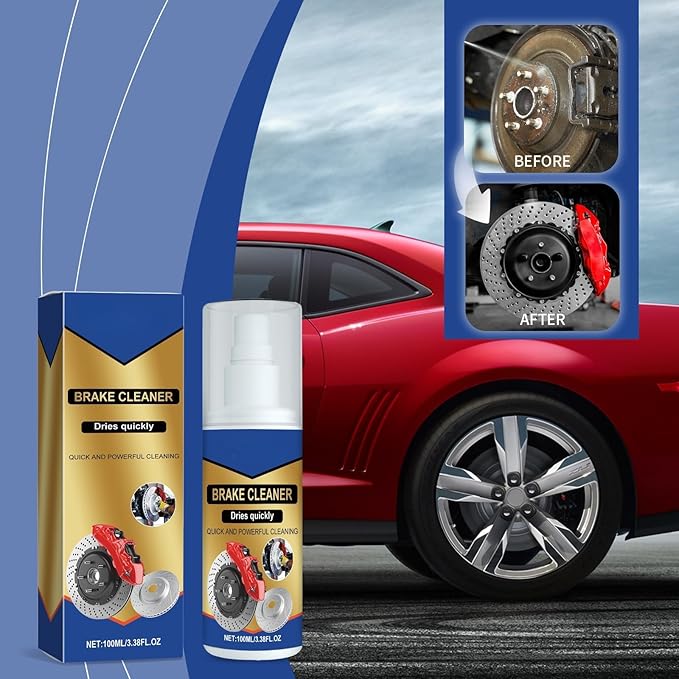 Powerful Non-Acid Brake Cleaner, Wheel and Tire Cleaner Spray, Iron & Fallout Remover, Effective Brake Dust & Grime Cleaner for Car Wheels Tires Brakes All Vehicle Models
