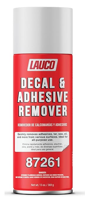 LAUCO Decal & Adhesive Remover – 13 oz Aerosol Spray – Removes Stickers, Tar, Wax, Oil, Bugs, Sap – Safe on Cured Paint, Vinyl & Fabrics – Single & Multi-Pack Options [87261]
