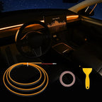 Acrylic Interior Car LED Strip Light with 6mm Sewing Edge - 43.3 inches Ambient Lighting Kits, Neon LED Strip Light(110CM/43.3IN, Orange)