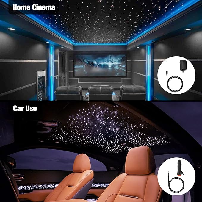 CHINLY Starlight Headliner Kit,550pcs*0.03in*13.1ft Star Light Headliner Kit,Twinkle Star Lights for Car,RGBW+APP+Remote Fiber Optic Lights Star Headliner Kit,Car Star Lights for Ceiling Car,Theater