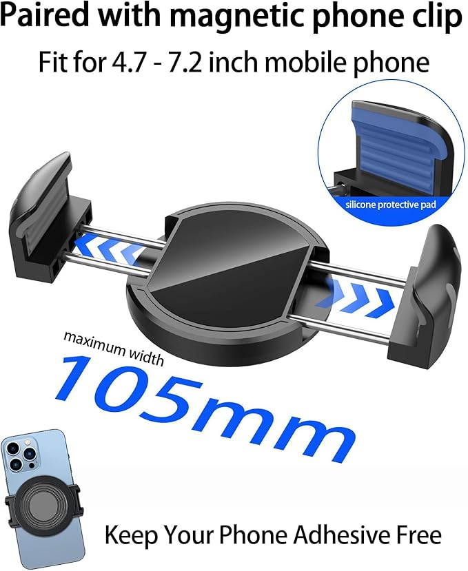 Magnetic Car Phone Mount for Toyota Corolla 2019-2026 / Corolla Cross 2022-2026, for MagSafe Strong Magnets Cell Phone Holder 8-Inch Touch Screen Cradles, with Portable Phone Gripper