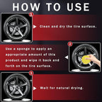 2Pcs Tire Coating Paste,Tire Polishing Paste,Car Tire Shine with Sponge,Long-Lasting Tire Dressing,Ceramic Tire Coating,Bring Back the Original Deep Black Shine to Rubber and Plastic