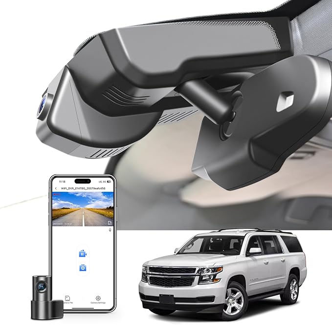 Mangoal Front 4K & Rear 1080P Dash Cam Custom fit for Chevy Suburban/Tahoe 2015 2016 2017 2018 2019 2020(Model D), Model D & Model C Have Same Models Years but Vehicle Sensor Cover are Different