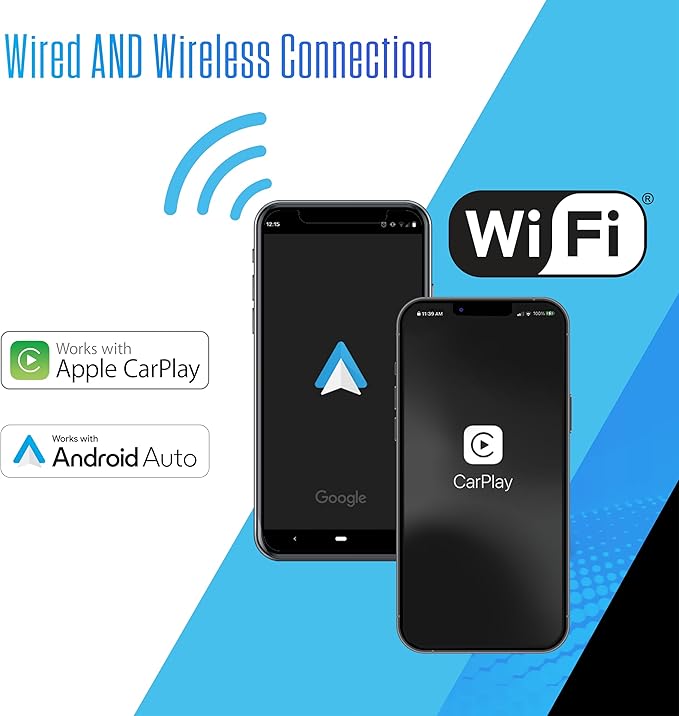 JENSEN J1CA10FL 10.1-inch Certified Apple CarPlay Android Auto Wired or Wireless | Single DIN & Double DIN Touchscreen Car Stereo Radio | Bluetooth | Front & Rear Camera Inputs | USB Playback & Charge