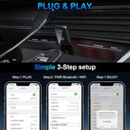 2025 Upgrade Mini CarPlay Wireless Adapter Support Apple CarPlay & Android Auto,Convert Wired to Wireless CarPlay Adapter,Stable Control & No Delay,2 in 1 Wireless Android auto Box for Cars from 2016