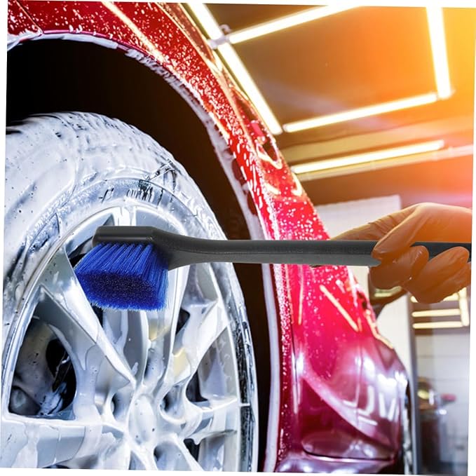 PRETYZOOM 2Pcs Wheel Scrub Brush Long Handle Car Washing Brush for Tires Wheels Dual Purpose Rv Wash Brush for Cars Trucks Motorcycles Efficient Tire Cleaning Tool