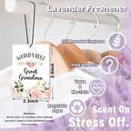 Great Grandma Gifts Car Air Freshener Accessories 3pcs, World's Best Gifts for Granmda Christmas, Pink Flower Rustic Hanging Scent Lavender Fragrance Card for Women Closet Bathroom Home Decor