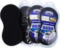 Professional 8-Shaped Car Detailing Sponge, Extra Large Thick Cell Foam Pad for Safe Waxing, Washing, And Drying Effectively Adsorb Dust Particles，Long Lifespan Without Deformation (Black 3PC)