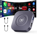 Magic Box 2026 Wireless CarPlay Adapter, AI Box Android Auto Supports Strea-ming Video for TikTok/YouTube, USB for Offline Media, Screen Mirroring Car Adapter for Factory Wired Car Play