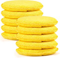 10 Pack Wax Applicator Pads, Microfiber Applicator Pad with Finger Pocket, Foam Car Wax Applicator Pad for Car Cleaning and Polishing (Yellow)