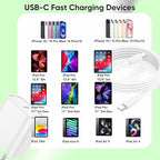 USB C Charger for iPhone 17/16/15 Charger Fast Charging,20W Apple Fast USBC Wall Chargers 2Pack Type C Blocks Adapter Fast USBC Charging Cable Cord for iPhone 17 Pro Max/16Pro/15Plus/iPad Pro/Air/Mini