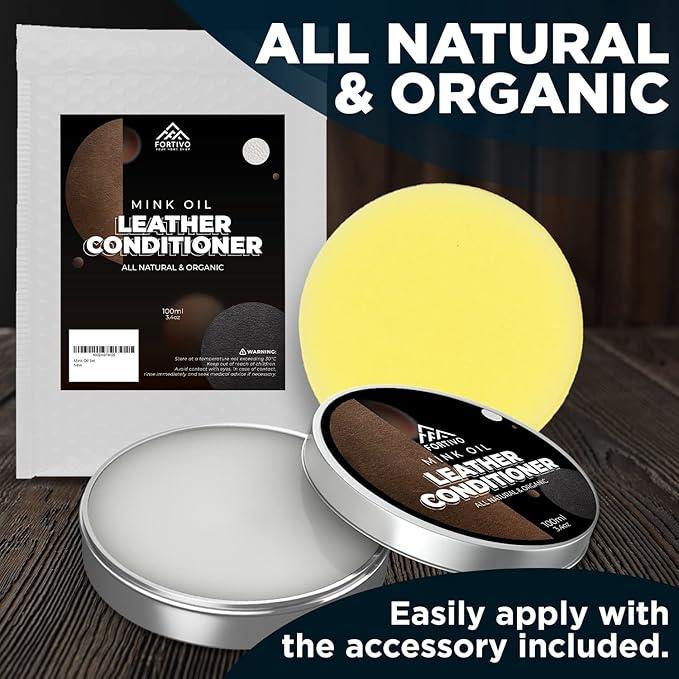 FORTIVO Leather Mink Oil, Color Restorer, Scratch Remover, Couch Paint and Leather Repair Kit for Couches