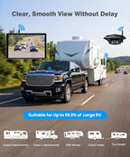 AUTO-VOX 8.2'' RV Backup Camera Wireless: Compatible with Pre-Wired RV, 1080P HD Monitor with CarPlay, Voice Control, IR Night Vision, DVR Recording Back Up Camera for Camper, Trailer, Motorhome