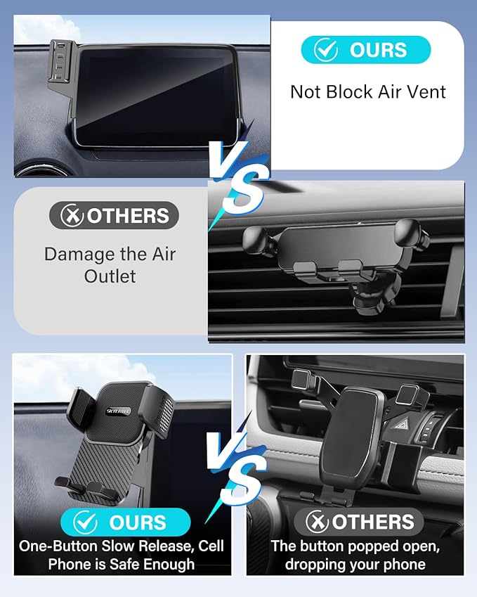 SKYLOTEC Car Phone Holder for Subaru Solterra/Toyota bZ4X 2023 2024 2025 Accessories 8/12.3-Inch Screen Fixed Clip, Automobile Cradles Phone Mount, Cell Phone Base Not Block Air Vent