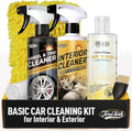 toretark Car Cleaning Kit with Car Wash Soap, Wheel & Tire Cleaner, Interior Car Cleaner Kit & Microfiber Mitt – Interior and Exterior, Basic Car Wash Kit, Auto Cleaning for Sedans SUVs Trucks