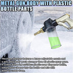 Car Wash Foam Gun Sprayer, Adjustable Metal High-Pressure Spray Hose Nozzle with 3.5oz/100cc Plastic Soap Dispenser Bottle, Fit Car Washing, Watering Plants, Floor Cleaning (Silvery)