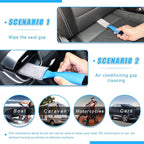 Ziciner 1 PC Double Head Brush for Car Clean, Soft Auto Interior Duster Detailing Brushes, Universal Vehicle Dashboard Screen, Air Vents, Computer etc Cleaning Tool Accessories (Blue)