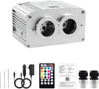 ATOKEE 16W Twinkle Dual Head Fiber Optic Light Box, Bluetooth App/RF Remote Control for Starlight Headliner, Car Plug & Power Adapter, PG Connector & 3 Drill Bits
