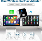 Wireless CarPlay & Android Auto Adapter, One-Click Switch Mini Size WiFi 6 & Bluetooth 5.4 Adapter, Fast Auto-Reconnect, Compatible with iOS 10+/Android 11+, for Factory Wired CarPlay Cars