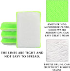 Mudder 8 Pcs Car Interior Scrubbing Sponge 5'' x 3'' Fiber Car Wax Applicator pad Household Cleaning Sponges for Leather Seat Couch Cleaning (Green White)