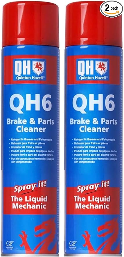 Quinton Hazell Brake Cleaner Spray Can 20.3 fl oz - QH6 Non-Chlorinated Automotive Brake Parts Cleaner, High Strength Formula for Professional and DIY Use (Pack of 2)