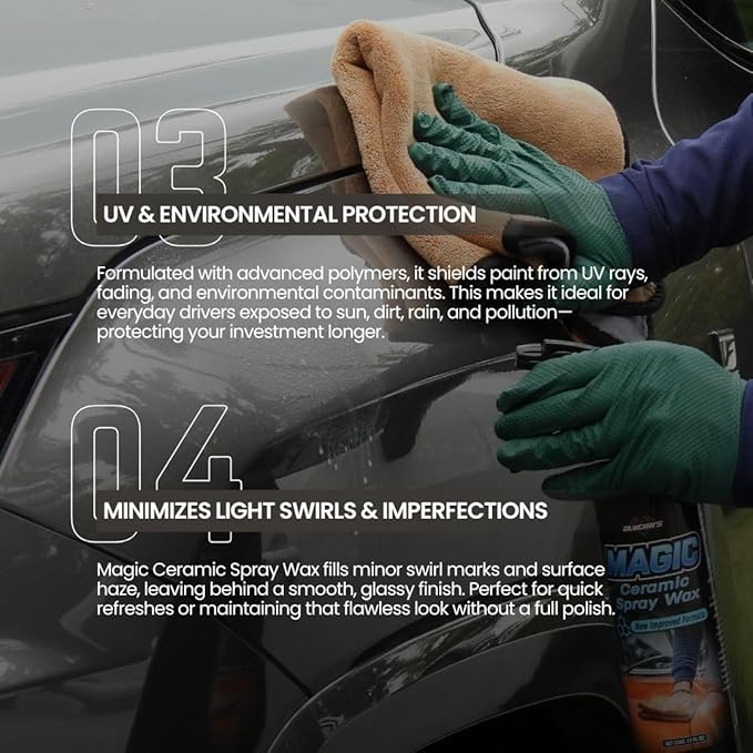 Olvera’s Magic Ceramic Spray Wax – Liquid Ceramic + Carnauba Wax Blend | Deep Mirror Shine, UV Protection & Hydrophobic Coating | Professional Gloss Enhancer for Cars & Trucks