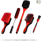 Adam's Complete Wheel & Tire Brush Kit (5-Item) - Includes Wheel Brush, Tire Brush, Barrel Brush, Lug Nut Brush & Fender Brush for Complete Wheel & Tire Auto Detailing