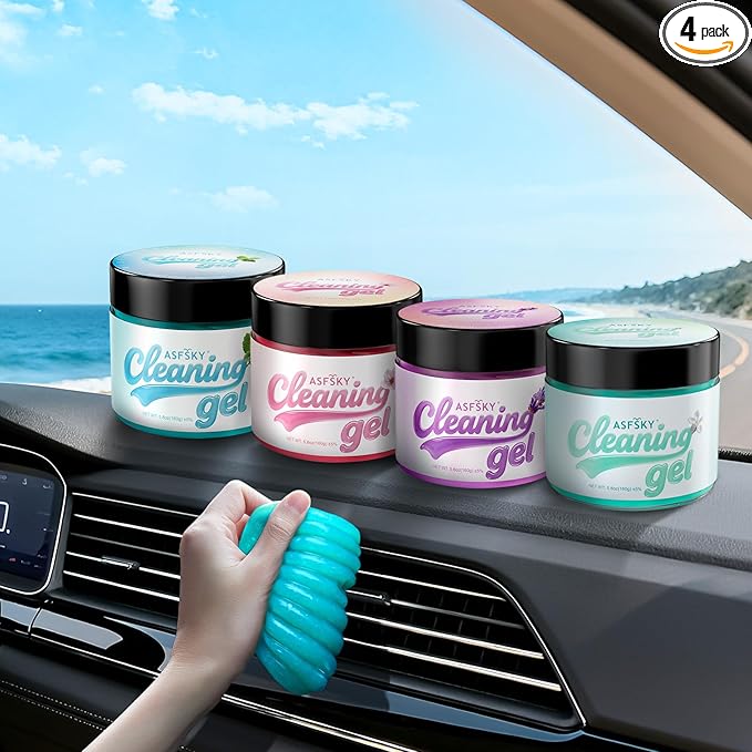 ASFSKY Car Cleaning Gel (Aromatherapy aroma) Dust Cleaning Putty Universal Car Interior Cleaner Keyboard Dust Remover Car Slime Gifts for Men Women girl（4 pack）