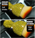 zipelo Auto Interior Dust Brush, Car Detailing Cleaning Brush with Diamond, Bling Handle Soft Bristles Dusting Tool, Scratch Free Dirt Clean Brushes for Vehicle Air Conditioner Vent (Yellow)