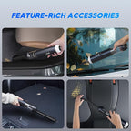Car Vacuum Cleaner, Portable Cordless Handheld Vacuum with 18,000PA Suction, 3 Power Modes, Metal Body & LCD Display & LED Light, Mini Vacuum for Car, Home, Office, and Pet Cleaning