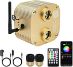 AMKI Dual Port 20W Twinkle Sound Mode RGBW Light Source Engine Driver Remote/APP Control Starlight Box Motor for Fiber Optic Star Ceiling Light Kit