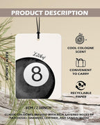 Retro Black Girly Cologne Car Air Freshener 4 Pcs, Trendy Cute Lucky 8 Ball Poker Ticket Hanging Air Freshener for Cars Bathroom Dorm Books Decor, Vintage Accessories Gifts for Women Girls