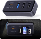 USB Hub for Tesla Model Y Juniper 2025 2026 Model 3 Highland 2024 2025, Glove Box USB 3.0 Expander with 1 USB C & 3 USB A Port Docking Station for Dashcam Flash Drive Data Transfer Game Music