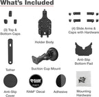 RAM MOUNTS Quick-Grip Pro Phone Mount with Twist-Lock Suction Cup and Medium Arm for Vehicle Windshields RAM-B-166-PD5U