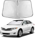 EcoNour Windshield Sunshade Compatible for Toyota Venza 2009-2013 2014 2015, Sun Visor for Front Windshield & Window Sun Shade Cover, UV Heat Blocker & Protector, Car Accessories