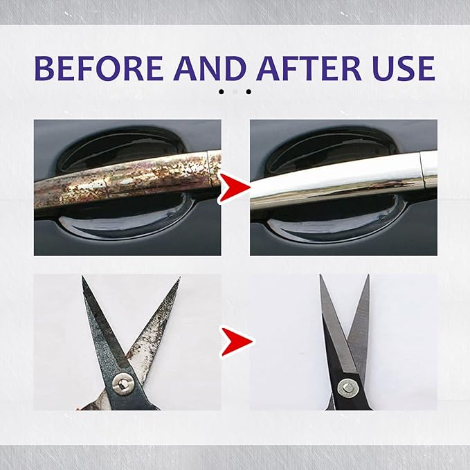 Multipurpose Rust Remover Spray, Rust Stain Powder Eraser for Cast Iron, Treatment for Metal, Iron Remover Car Detailing, Car Maintenance Cleaning Dissolver (6)